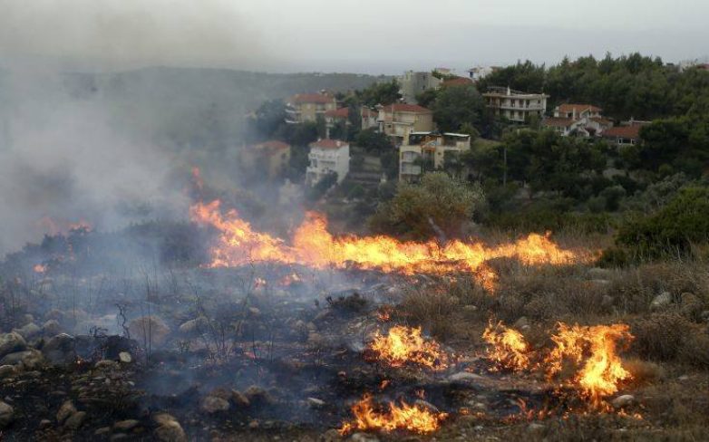 Φωτιά σε ξερά χόρτα στο Αλιβέρι Νέας Ιωνίας