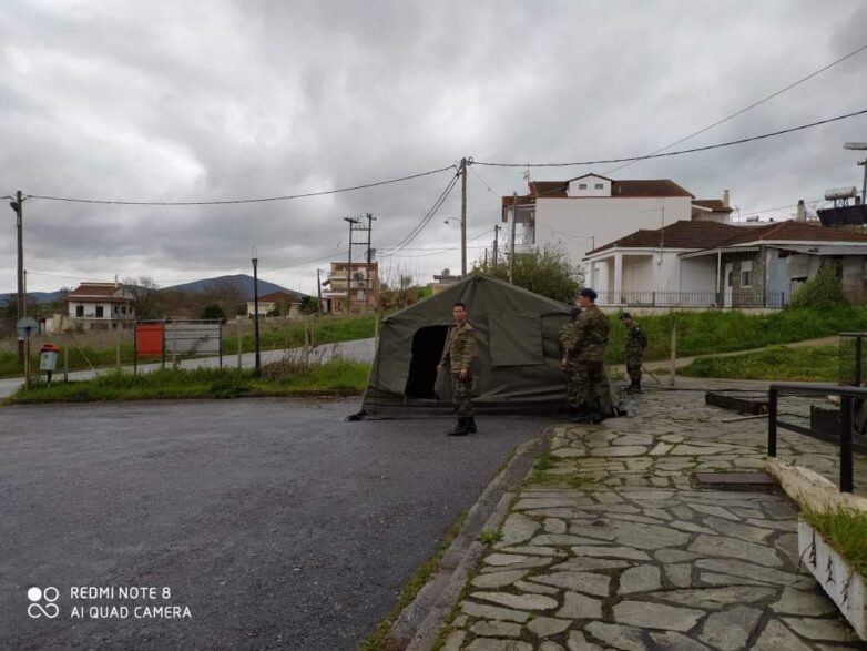 Σκηνή ιατρικής εξέτασης στο Κέντρο Υγείας Βελεστίνου τοποθέτησε η 1η ΤΑΞΑΣ